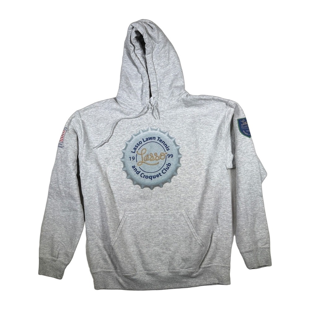 Lasso Lawn Tennis and Croquet Club 1999 Gray Gildan Hoodie Sweatshirt Medium